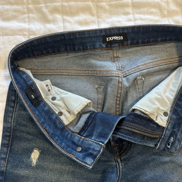 Express Men's Slim Straight Blue Jeans - Picture 4 of 5